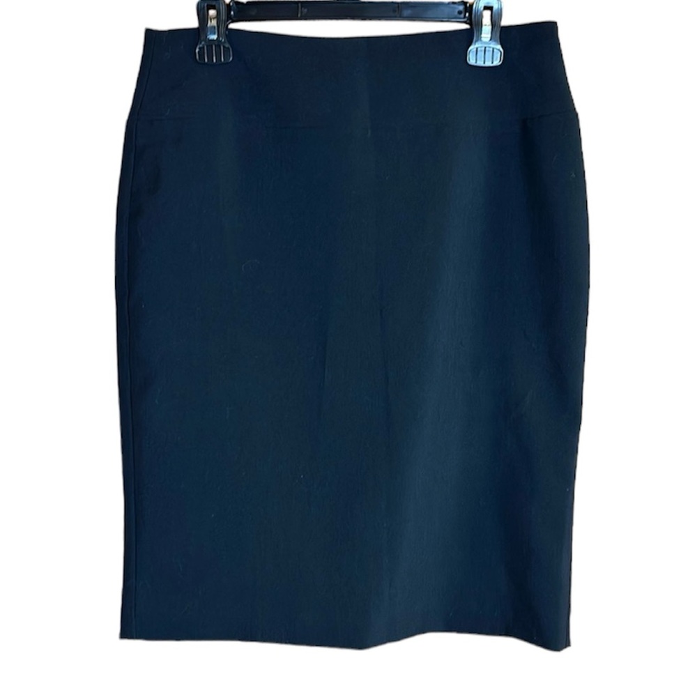 Alfani Classic Black Lined Pencil Skirt with Zippered Waist and Slit at Back